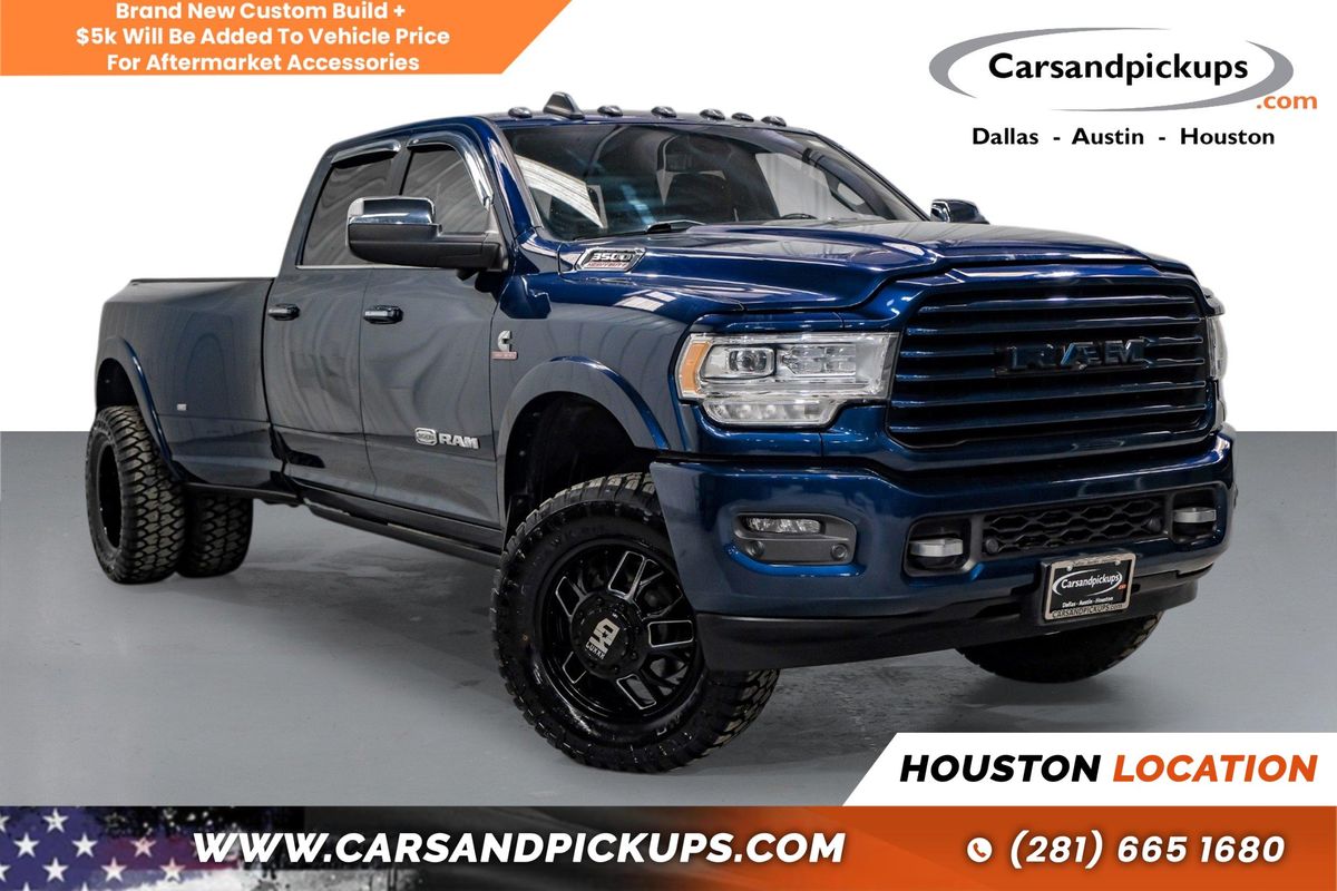 Blue 2022 RAM 3500 Limited Longhorn Crew Cab LB DRW 4WD Pickup Truck Four-Wheel Drive 6-Speed Automatic