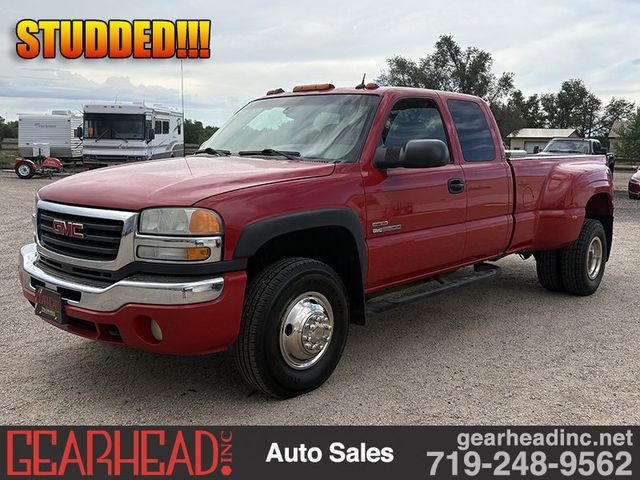 Red 2005 GMC Sierra 3500 Pickup Truck Four-Wheel Drive 4-Speed Automatic
