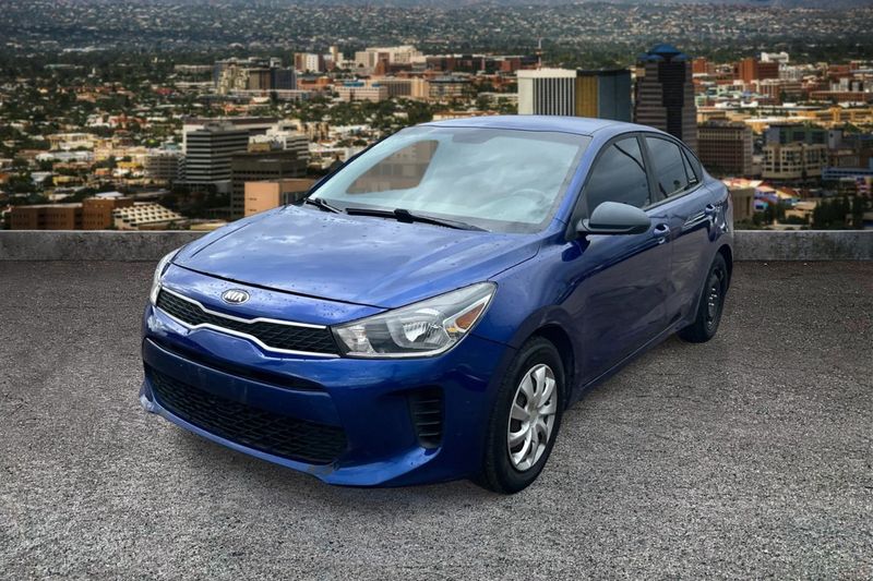 Blue 2020 Kia Rio Sedan Front-Wheel Drive Continuously Variable Transmission