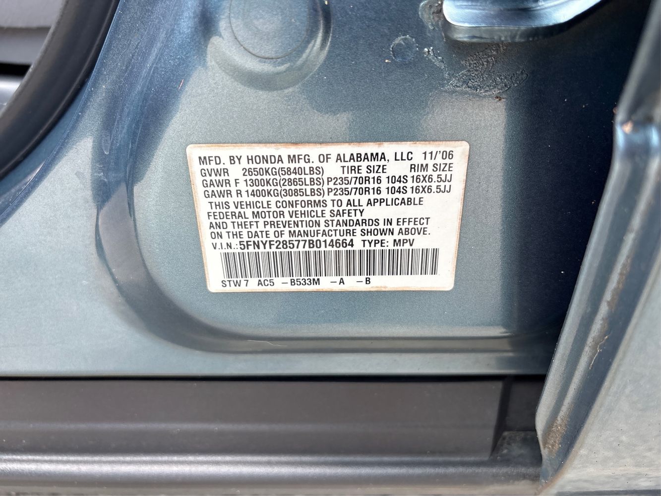 2007 Honda Pilot EX - Photo 13