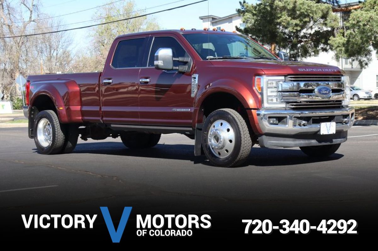 Red 2017 Ford F-450 Super Duty King Ranch Crew Cab LB DRW 4WD Pickup Truck Four-Wheel Drive 6-Speed Automatic