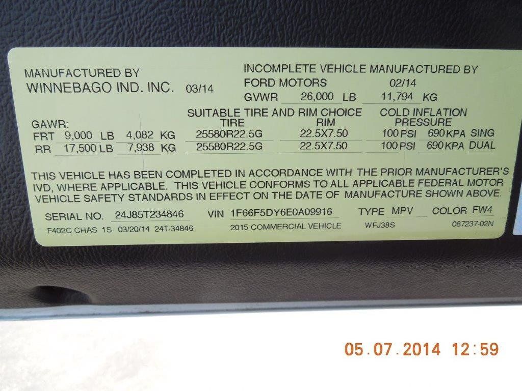 2014 Ford Winnebago 38' 4
