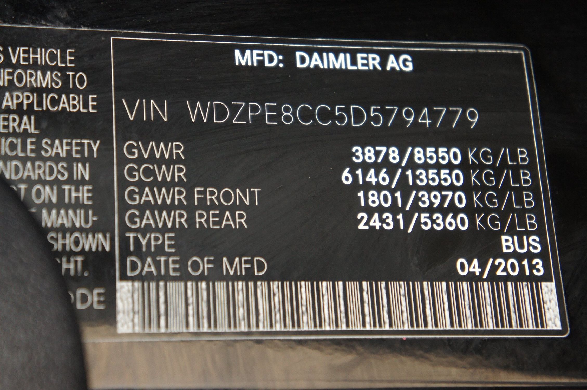 2013 MercedesBenz Sprinter Passenger 2500 Zoom Auto Group Used