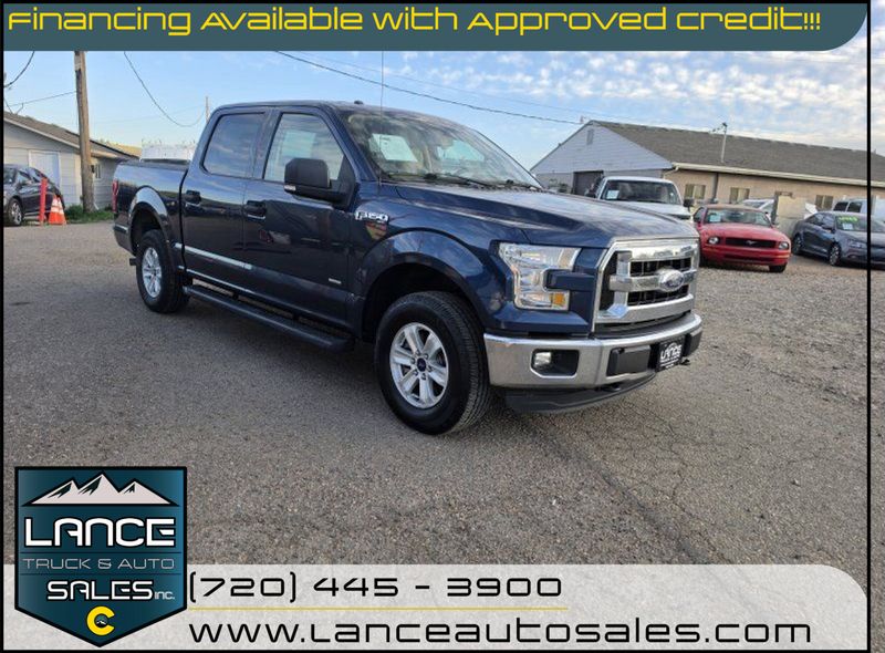 Blue 2015 Ford F-150 XLT SuperCrew 4WD Pickup Truck Four-Wheel Drive 6-Speed Automatic