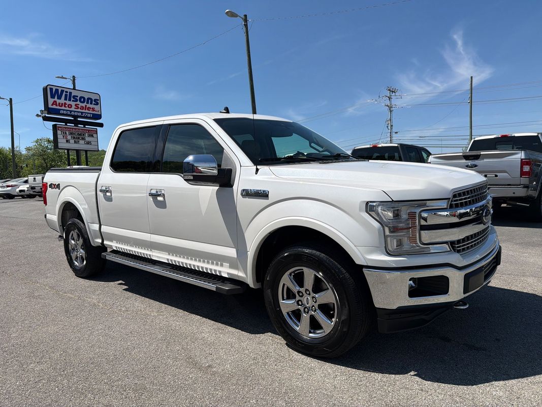 White 2019 Ford F-150 Lariat SuperCrew 4WD Pickup Truck Four-Wheel Drive Automatic