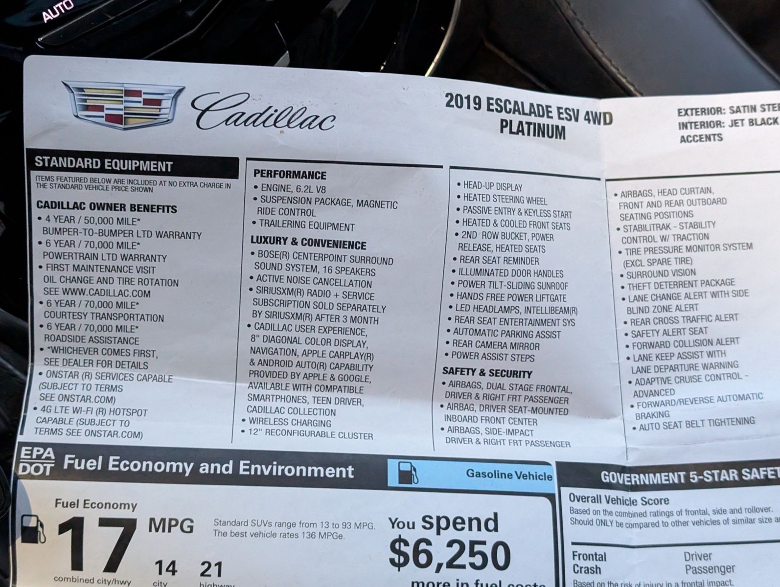 2019 Cadillac Escalade ESV 38