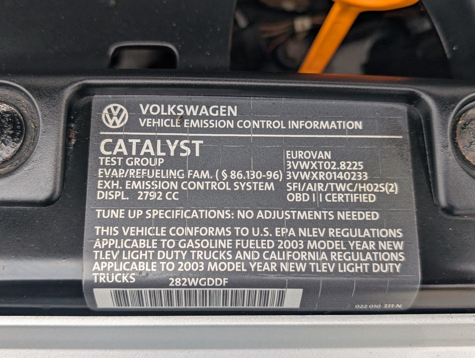 2003 Volkswagen EuroVan 224