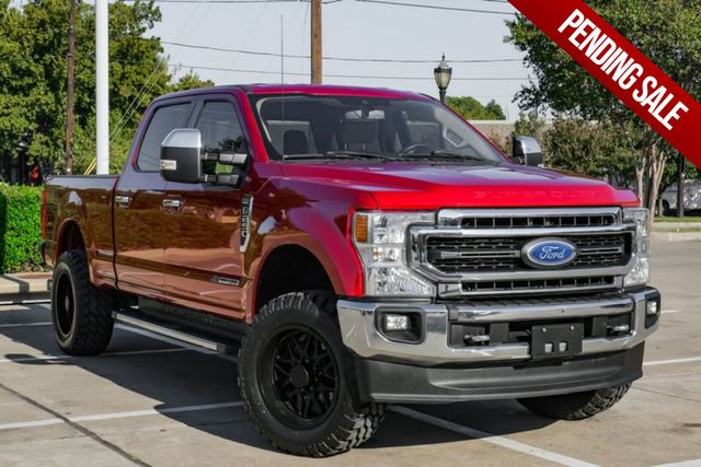 Red 2020 Ford F-250 Super Duty Lariat Crew Cab 4WD Pickup Truck Four-Wheel Drive Automatic