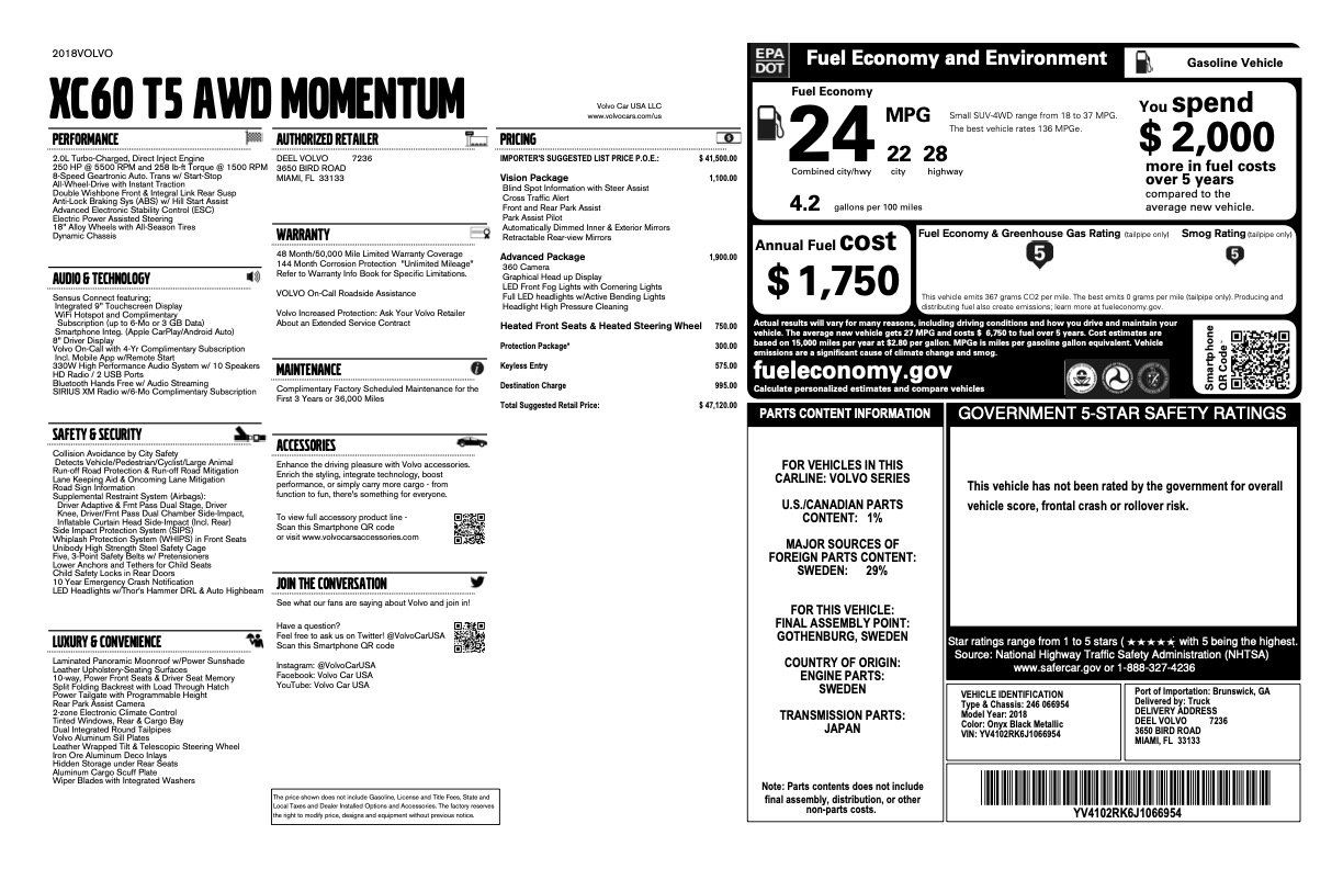 2018 Volvo XC60 Momentum's photo