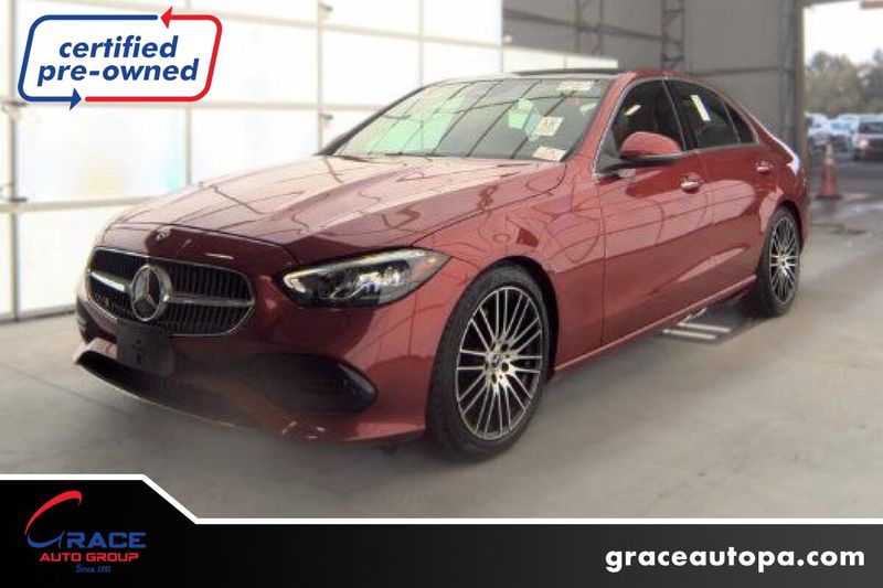 Red 2022 Mercedes-Benz C-Class Sedan All-Wheel Drive 9-Speed Automatic