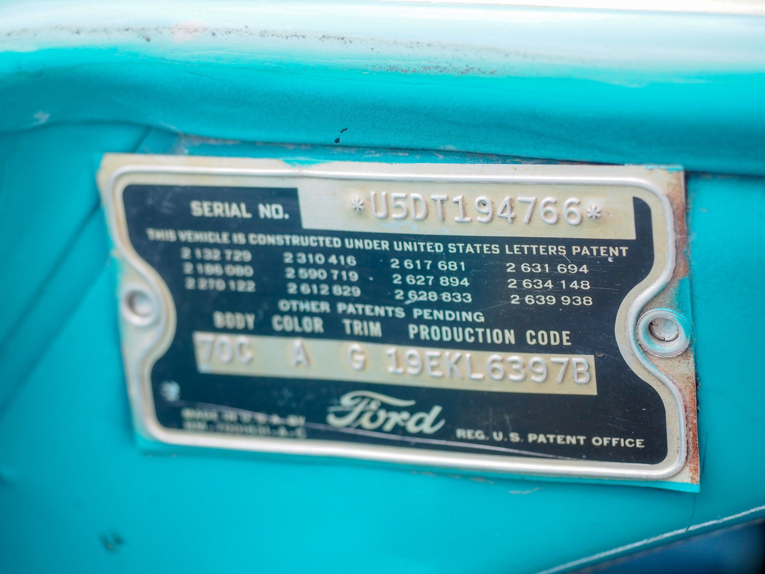 1955 Ford Fairlane Teal Coupe