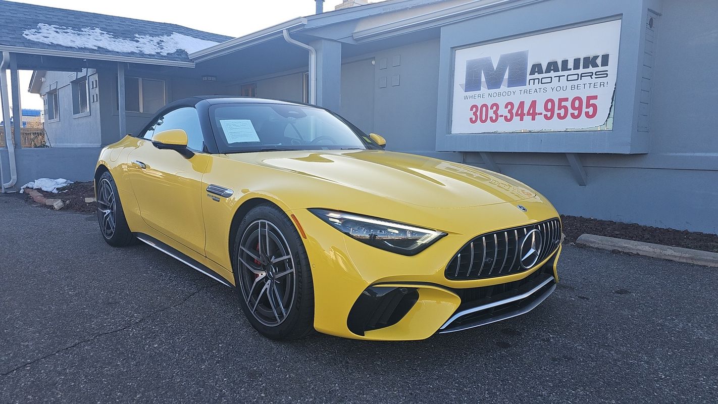 Yellow 2022 Mercedes-Benz SL-Class Convertible All-Wheel Drive 9-Speed Automatic