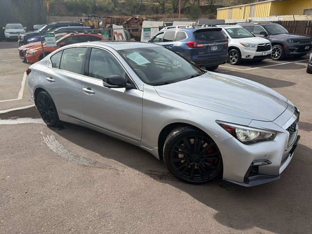 Silver 2019 INFINITI Q50 Red Sport 400 AWD Sedan All-Wheel Drive 7-Speed Automatic