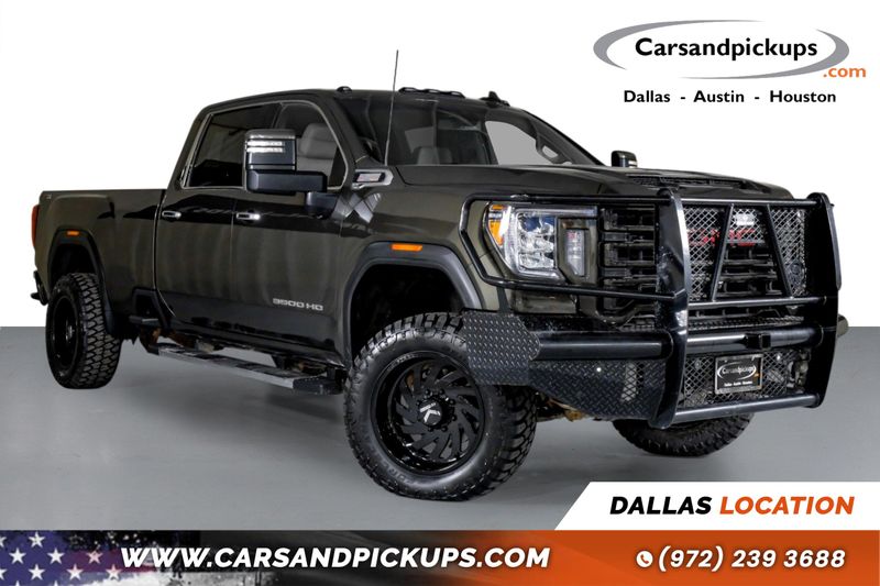 Green 2022 GMC Sierra 3500HD SLT Crew Cab 4WD Pickup Truck Four-Wheel Drive Automatic