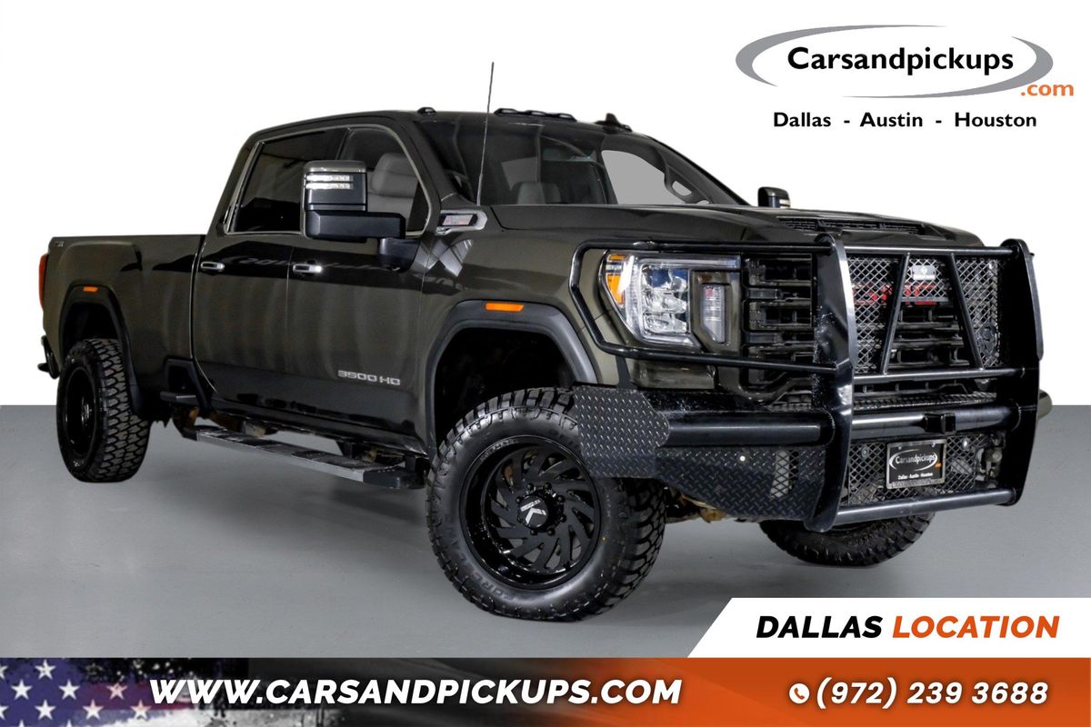 Green 2022 GMC Sierra 3500HD SLT Crew Cab 4WD Pickup Truck Four-Wheel Drive Automatic