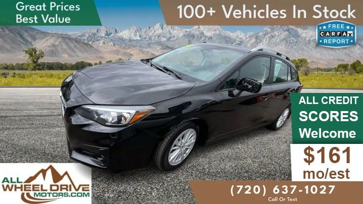 Black 2018 Subaru Impreza 2.0i Premium Hatchback AWD Hatchback All-Wheel Drive 7-Speed CVT