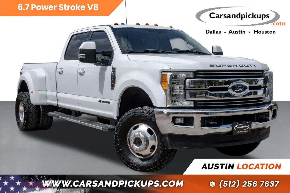 White 2017 Ford F-350 Super Duty Lariat Crew Cab LB DRW 4WD Pickup Truck Four-Wheel Drive 6-Speed Automatic